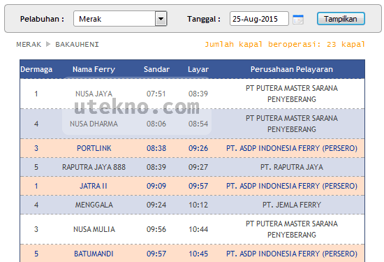 Cara Cek Jadwal Kapal Asdp Indonesia Ferry Utekno