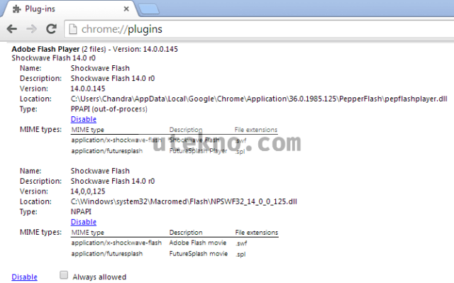 google chrome plugins shockwave flash