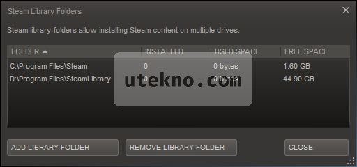 steam library folders configuration