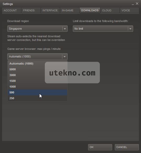 steam pings game server browser