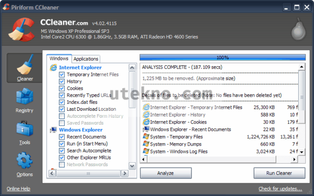 ccleaner cleaner analyze