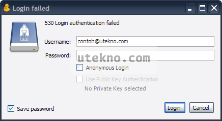 cyberduck-login-failed