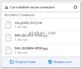 dropbox cant establish secure connection