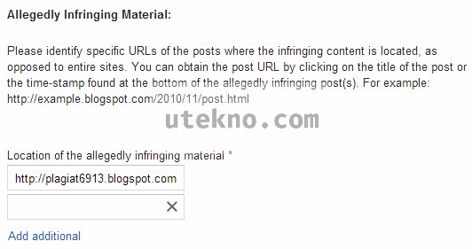 blogger dmca allegedly infringing material