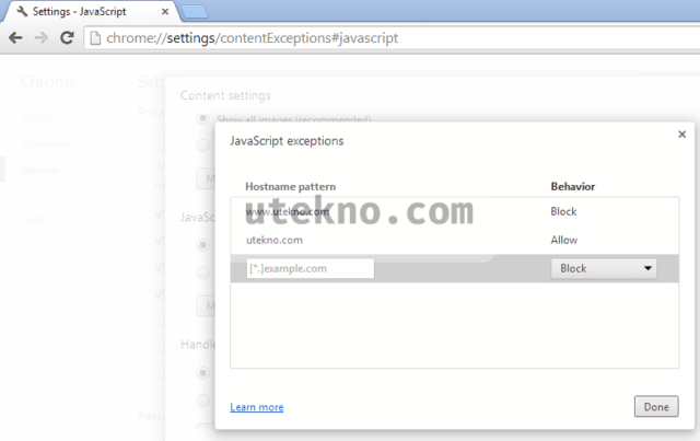 google chrome javascript manage exceptions