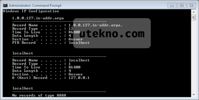 windows 7 cmd ipconfig displaydns filled