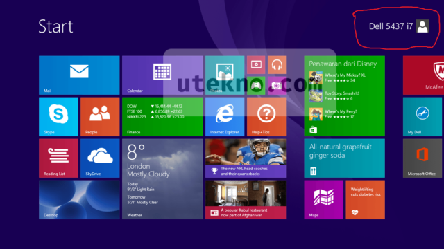 windows 8 start page