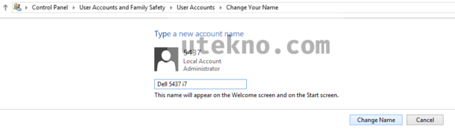 windows 8 user accounts change name