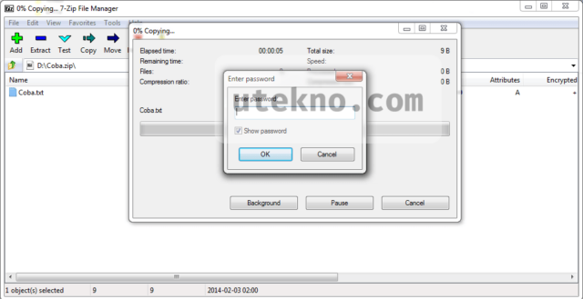 7 zip enter password