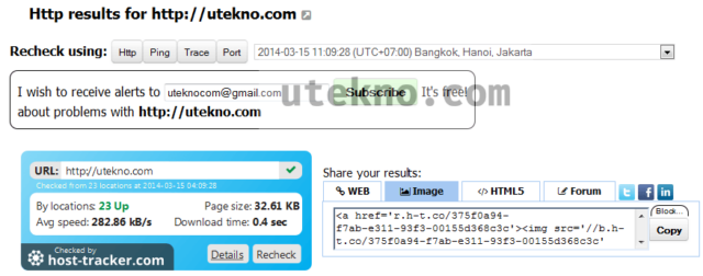 hosttracker http check results