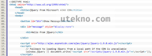 microsoft ajax cdn jquery