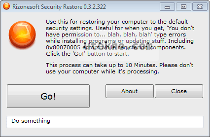 rizonesoft security restore