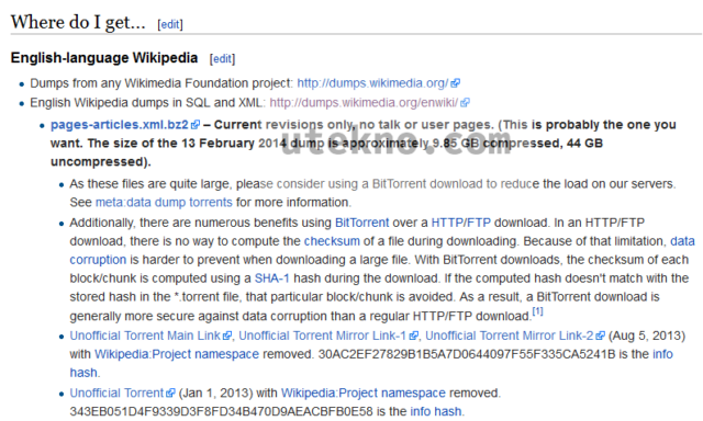 wikipedia database download