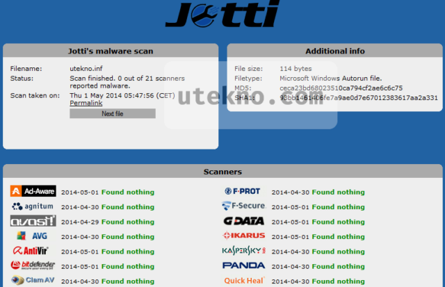 jotti scan result