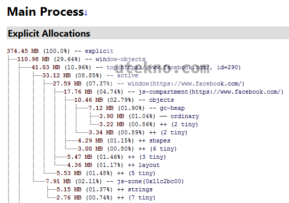 mozilla firefox about memory main process