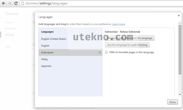 google chrome language input settings