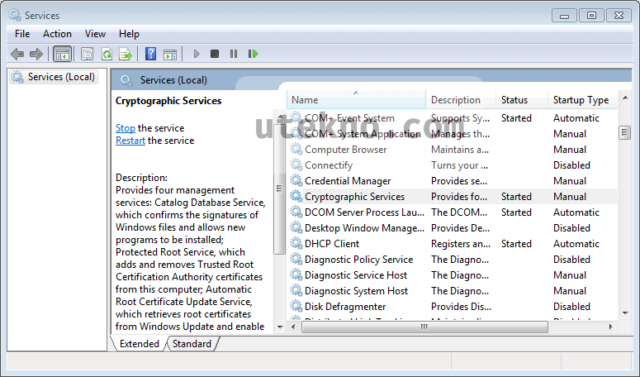 windows 7 services cryptographic services