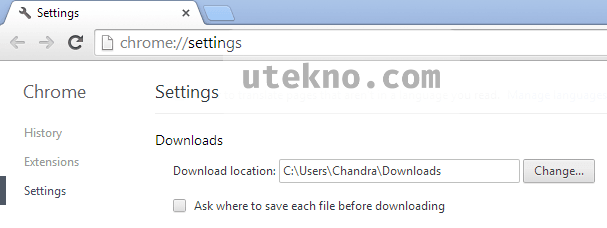 google chrome advanced settings downloads