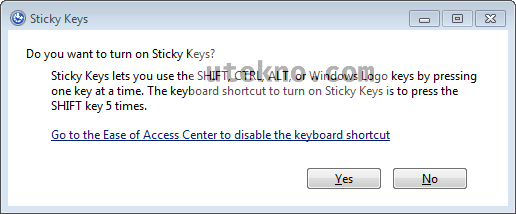 Cara Mematikan Sticky Keys Utekno