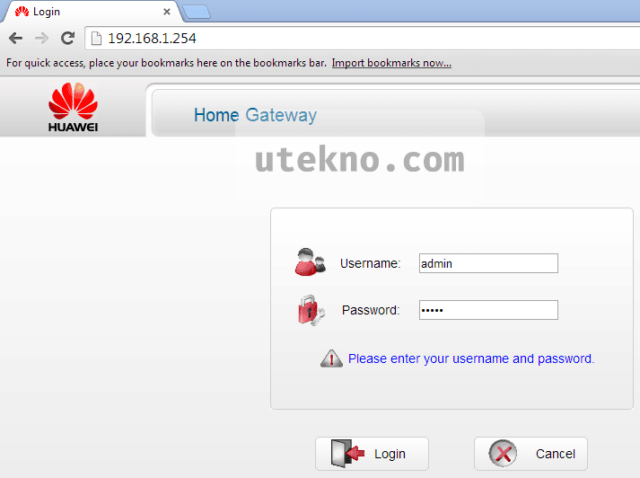 huawei hg532e login