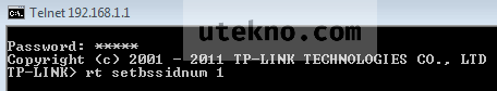 telnet tp link rt setbssidnum 1