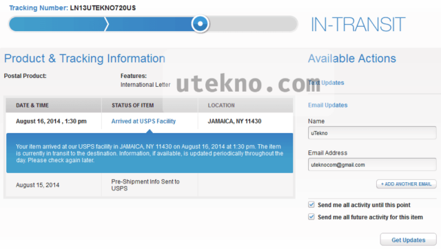 usps product tracking information