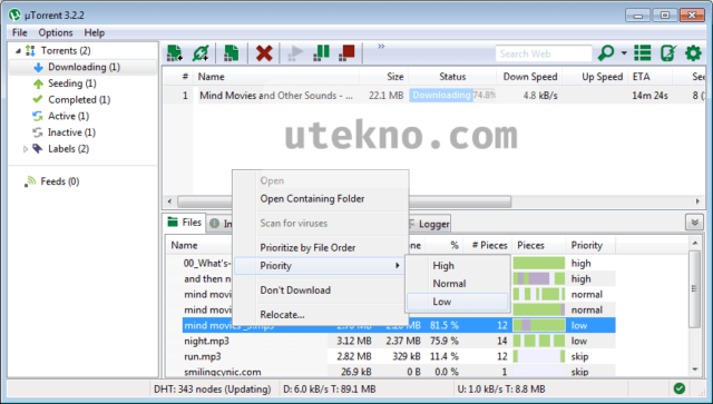 utorrent files priority