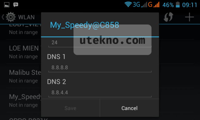 android wlan settings dns server