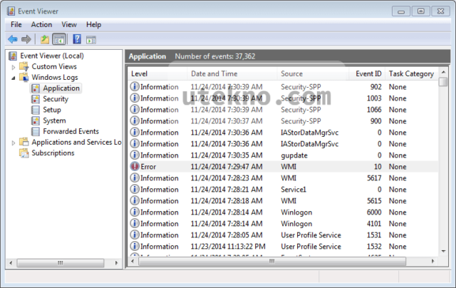 event viewer