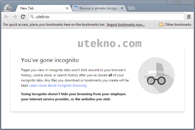 google chrome incognito mode