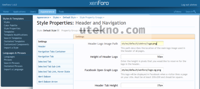 xenforo style properties header and navigation1