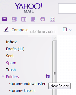 yahoo mail new folder