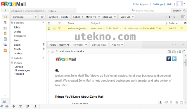 zoho mail welcome