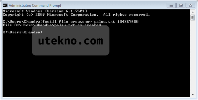 cmd fsutil file createnew