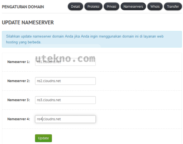 niagahoster pengaturan domain nameservers