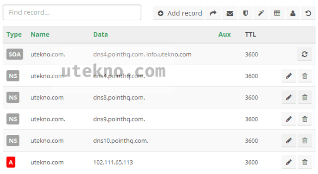 pointdns dns records