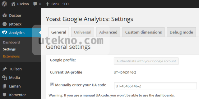 yoast-google-analytics-settings