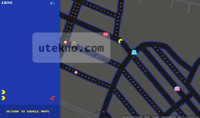 google maps malang bermain pac man