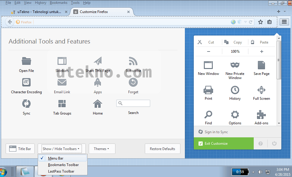 mobile firefox menu bar access mobile firefox menu bar access