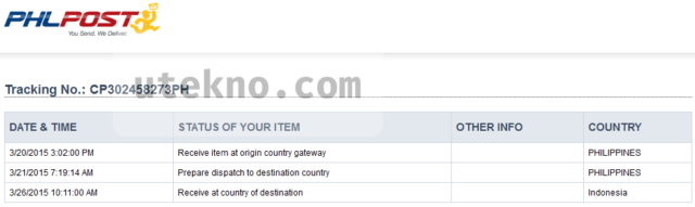 phlpost track trace result