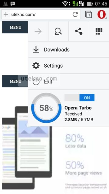 android opera menu