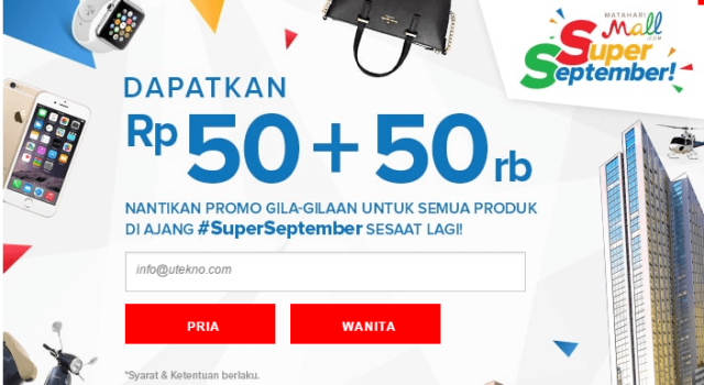 mataharimall daftar newsletter