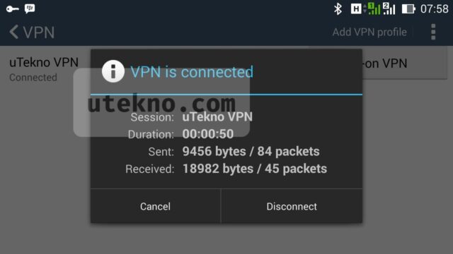 android vpn is connected