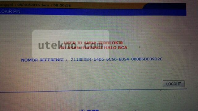 klikbca user id anda terblokir