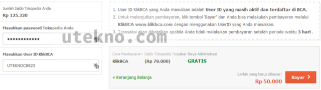 masukkan-user-id-klikbca-untuk-membayar-tokopedia