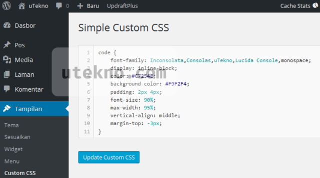 wordpress simple custom css