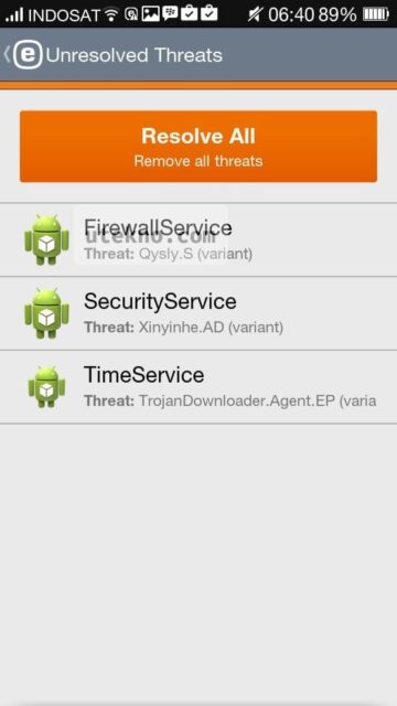 eset mobile security antivirus unresolved threats