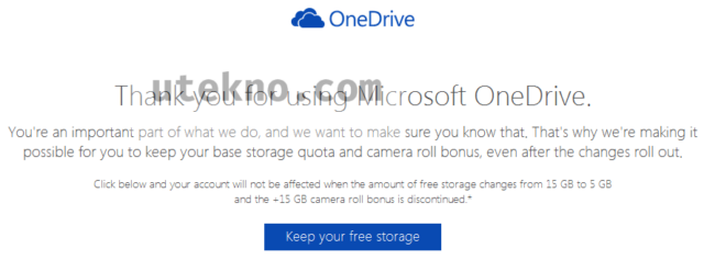 onedrive keep your free storage