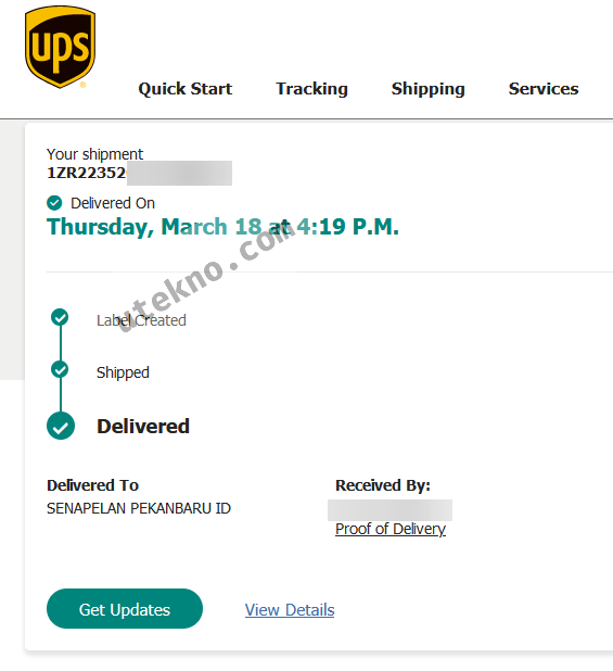 ups tracking 2021