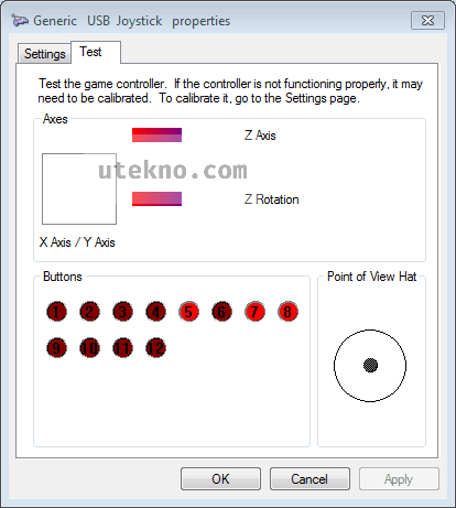 windows-7-generic-usb-joystick-properties-test